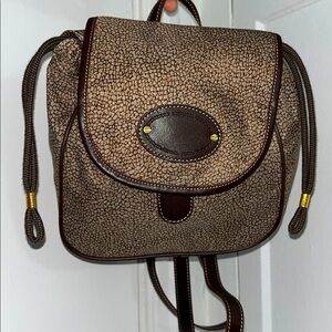 Vintage Borbonese micro-spotted "O.P." print backpack